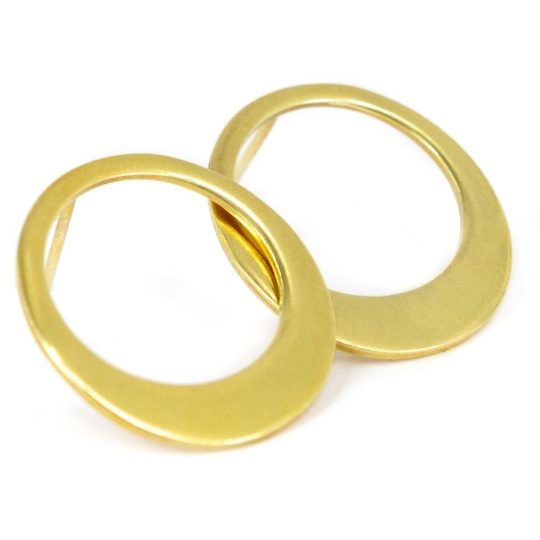 Gold Plated Silver Asymmetric Oval Earrings