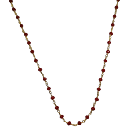 Rosary with Red Beads.