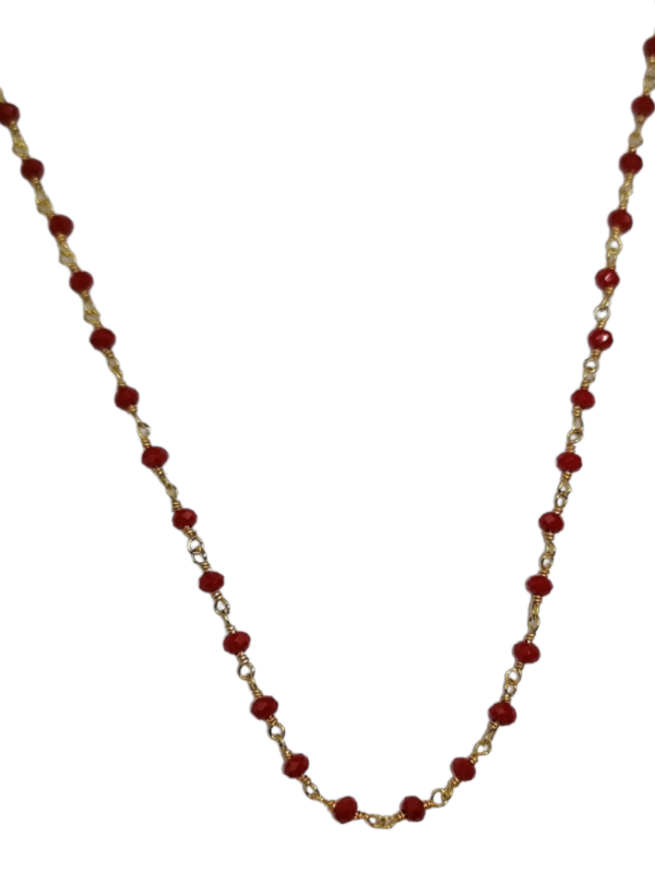 Rosary with Red Beads.