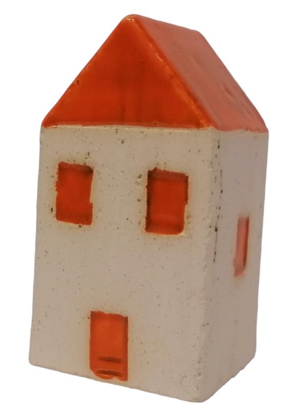 Διακοσμητικό Κεραμικό Σπίτι με Πορτοκαλί Στέγη.
