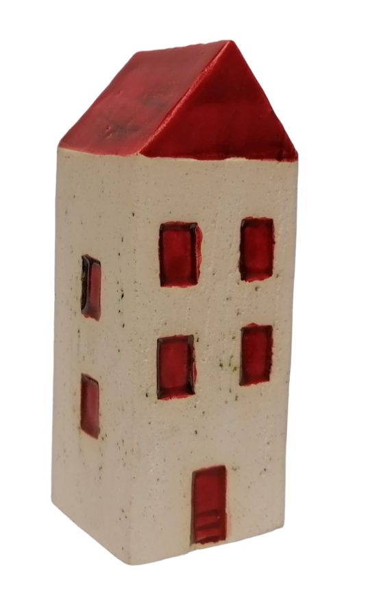 Διακοσμητικό Κεραμικό Σπίτι με Κόκκινη Στέγη.