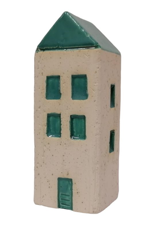 Διακοσμητικό Κεραμικό Σπίτι με Πράσινη Στέγη.