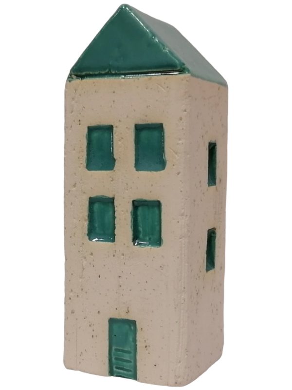 Διακοσμητικό Κεραμικό Σπίτι με Πράσινη Στέγη.