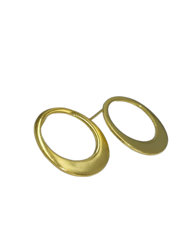 Gold Plated Silver Asymmetric Oval Earrings
