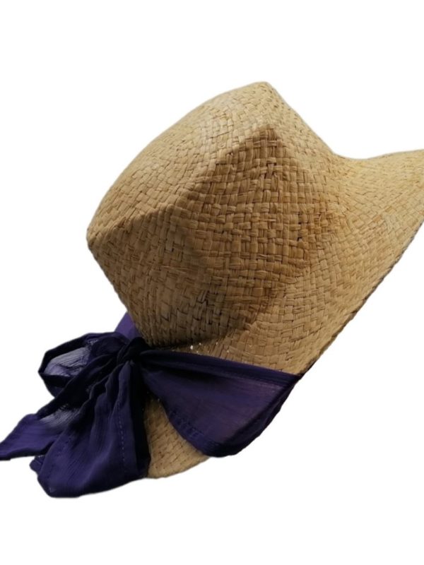 Ψάθινο Γυναικείο Καπέλο με Μπλε Κορδέλα.
