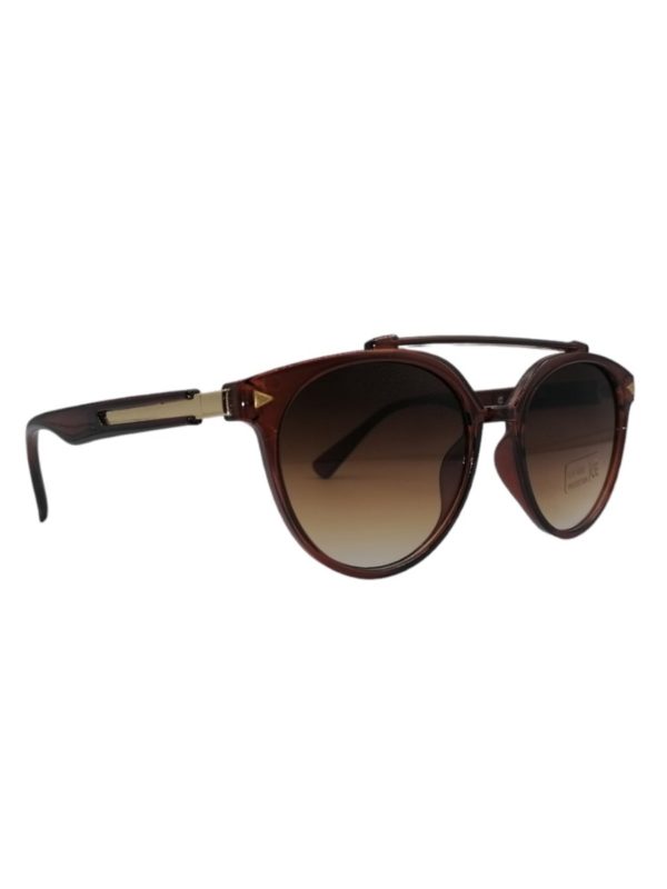 Women's Bone Sunglasses Brown Color with Gold Elements.